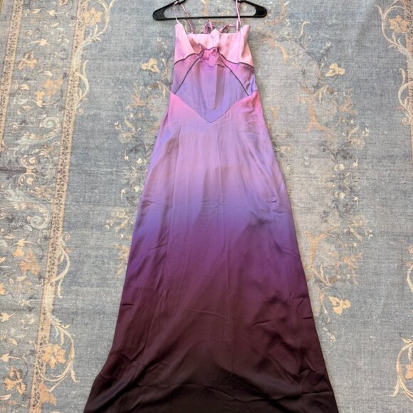 HOUSE OF CB 'Anabella' Ombre Print Lace Up Maxi Dress XS NWOT - Picture 5 of 9